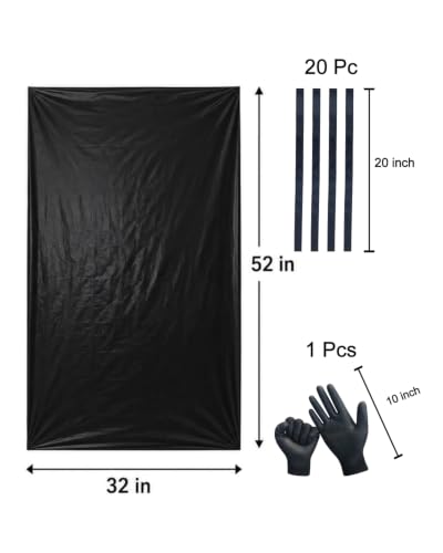 6 Mil Heavy Duty Contractor Trash Bags, 50/55/60 Gallon, Black, 20 Pack - color: Black-6 Mil