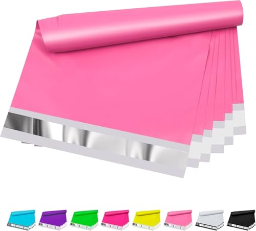 Poly Mailers 10x13 Inch, 200 Pack, Pink Shipping Bags, 2.4 Mil - color: Pink, size: 10x13 Inch 200 Pcs