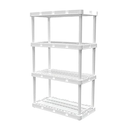 Gracious Living Knect-A-Shelf 4-Shelf Plastic Storage Unit & Rack, White - color: 4 Shelf - White, size: 1 Pack
