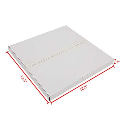 100 Packs White Vinyl Record LP Shipping Mailer Boxes, 12.5" x 12.5" x 1" Record Mailers, Album Paper Box, Easy Fold LP Cardboard Mailing Boxes Multi Depth Album Mailers for Packaging Moving Storage - size: 100pcs