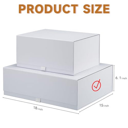 Rsgift 3 Packs Gift Box 18x15x6.1 Inches,White Gift Boxes with Lids,Collapsible Groomsmen Proposal Box with Magnetic,Extra Large Gift Boxes for Presents,Wedding,Christmas,Birthday - color: White, size: 18 x 15 x 6.1 inches (pack of 3)