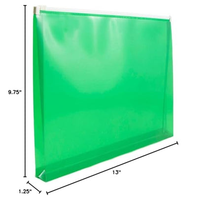 JAM PAPER Plastic Envelopes with Zip Closure - Letter Booklet - 9 3/4 x 13 - Green - 3/Pack - color: Green, size: Letter Size - 3 Pack