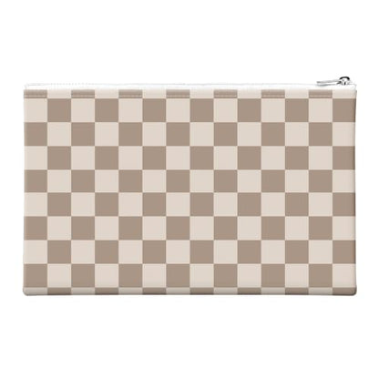 Money Bag with Zipper, Cute PU Leather Cash Bags, Portable Bank Bag Money Pouch for Cash, Coins, Checks, Receipts, Invoices Cosmetics Tools, Deposit Bag for Office Travel, Checker - color: Checker