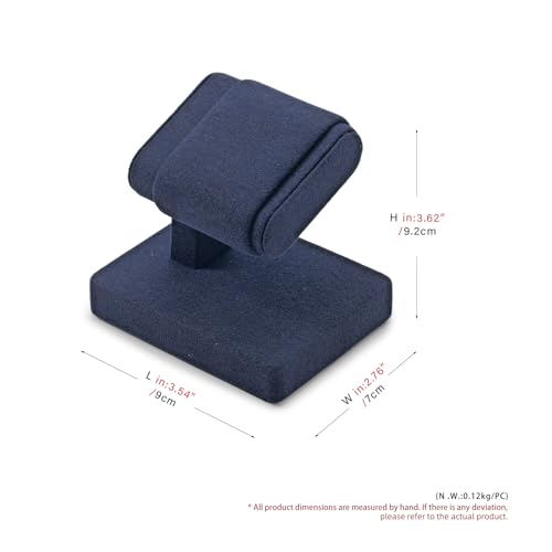 Blue Single Watch Display Stand with Microfiber Watch Holder - color: Blue