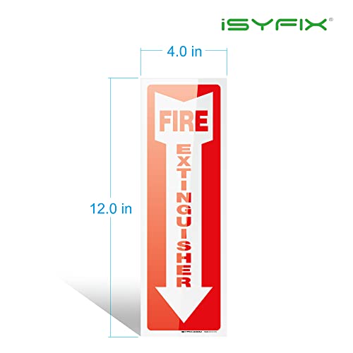 iSYFIX Fire Extinguisher Signs Stickers, 4x12 Inch, 3 Pack - color: STICKERS