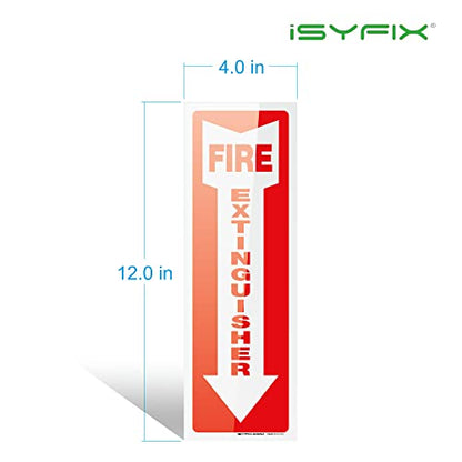 iSYFIX Fire Extinguisher Signs Stickers, 4x12 Inch, 3 Pack - color: STICKERS