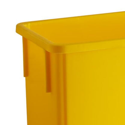 23 Gallons Yellow Plastic Trash Can, Slim Industrial Commercial Kitchen Garbage Can for Home and Office Use - color: Yellow, size: 23 Gallon