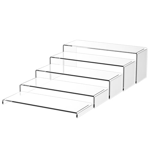5-Pack Acrylic Spice Rack, Seasoning Organizer, Non-Slide Silicone Pads