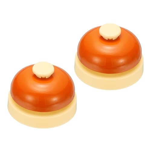 PATIKIL Call Bell, 2.52 inch Small Desk Service Ring Bell Buzzers for Front Desk Reception Counter Dinner Bar Hotel Classroom Game, Candy Brown, 2 Pack - color: Candy Brown, size: 2.52 Inch