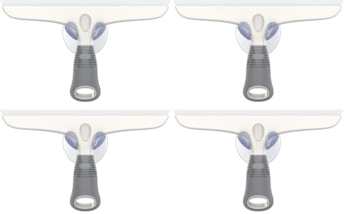 MR.SIGA Silicone Squeegee for Shower Doors, 10 inch, White & Gray, 4 Pack - size: 10 inch (Pack of 4)