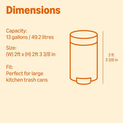 Amazon Basics Extra Strong & Flex Tall Kitchen Drawstring Trash Bags, Citrus Scent, 13 Gallon, 40 Count - size: 40 Count