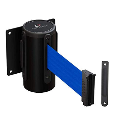 Crowd Control Warehouse 11 Ft Wall Mount Retractable Belt Barrier, Blue - color: Blue, size: Solid Color
