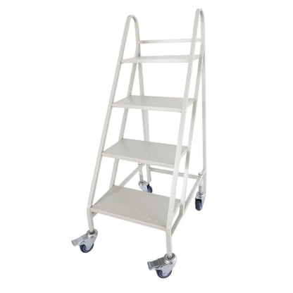 4 Step Rolling Ladder, 661LBS Capacity Portable Stairs with Locking Wheels