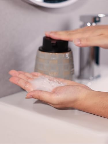 Ceramic Soap Dispenser, Lotion Dispenser with Pump 12oz (Grey Foam Pump) - color: Farmhouse Grey Foam Pump