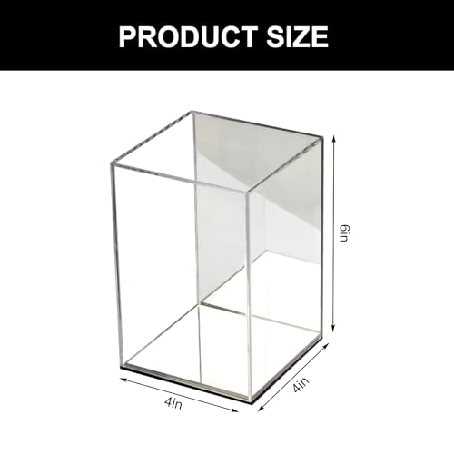 Clear Acrylic Display Case with Mirrored Back and Base, 4x4x6Inch - size: 4x4x6Inch