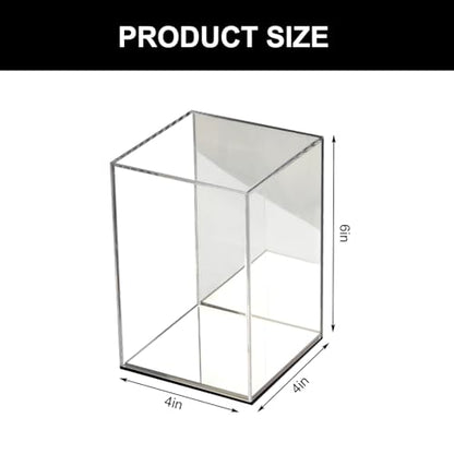 Clear Acrylic Display Case with Mirrored Back and Base, 4x4x6Inch - size: 4x4x6Inch