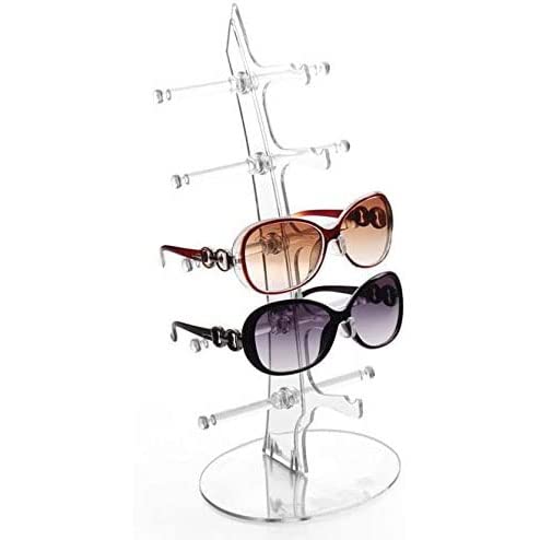 Acrylic Eyeglasses Frame Riser Display Stand Sunglasses Rack Sunglasses Rack Holder Acrylic Eyewear Display Stand Holder(5 Frames for Each Holder) - color: White