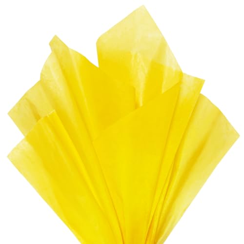 120 Sheets 14 x 20 Inch Yellow Tissue Paper for Gift Bag Wrapping - color: Yellow