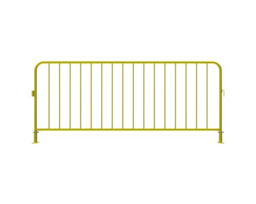 Safety Rail Co. Crowd Control Barrier — Powdercoat Yellow, 8 ft Includes Flat Feet — Made in USA
