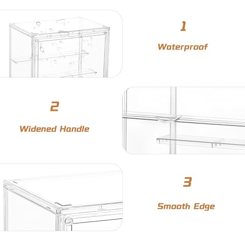 Small 3 Layer Acrylic Display Case Stackable Box for Collectibles,4 Pack - size: Small 4 Pack
