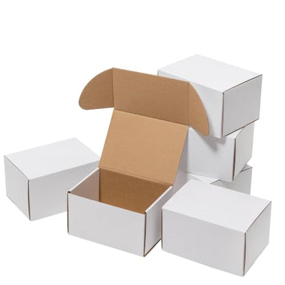 Wowxyz 7x5x4 Inches Shipping Boxes 50 Pack Corrugated Cardboard White Box - size: 7x5x4"