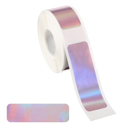 PATIKIL Holographic Thermal Label Stickers, 1.6x0.5 Holographic Thermal Label Self Adhesive Print Paper Refill 160 Tape/Roll for Name Tag Barcode Address, Light Pink - color: Light Pink, size: 1.6x0.5"