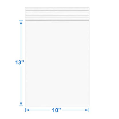20 Pack 10" x 13" Clear Large Zip Thick Lock Zipper Bags Prints Clothing Toys Durable 4 Mil Heavy-Duty Plastic Reclosable Zip Seal Poly Bag - color: Transparent, size: 10" x 13"