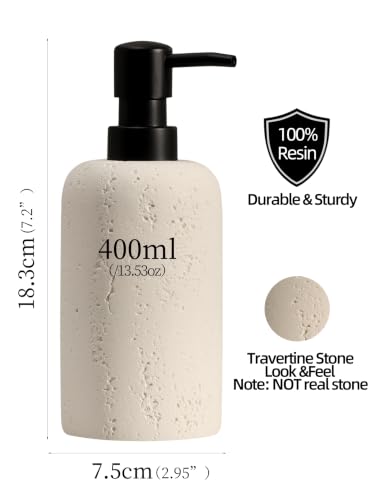 Soap Dispenser Set, 2 PCS 13.53 OZ Luxurious Empty Bottles Ivory - color: Ivory White