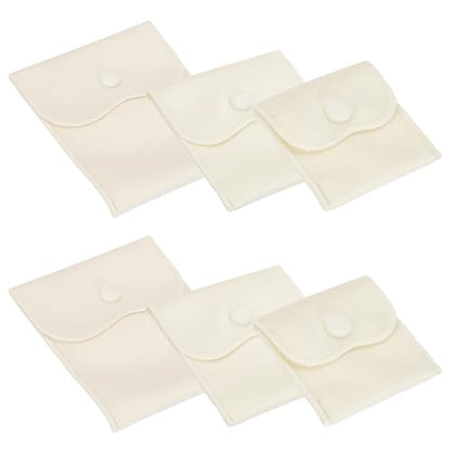PATIKIL Velvet Jewelry Pouches, 6 Pcs Jewelry Packaging Gift Bags with Snap Button for Bracelet Rings Watch Necklace, (3"x3"/4"x4"/4"x5") White - color: White, size: (3"x3"/4"x4"/4"x5")