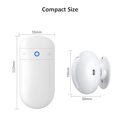 Wireless Motion Sensor Doorbell, Indoor Motion Door Chime for Business - size: 2 Receivers 1 Sensor