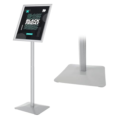 Sign Stand for Display, Ultra Stable Heavy Duty Pedestal Signage Holder - size: 11x17, style: Silver