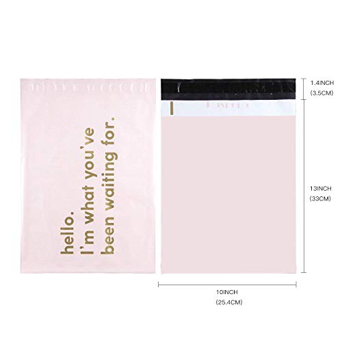 RUSPEPA Poly Mailer Shipping Bag with Self Sealing, Business Text Printed Design 2.3 Mil Heavy Duty Self Seal Mailing Envelopes, 100 Pack 10 x 13 inches, Pink - color: Pink, size: 10 x 13 inches