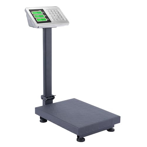 TUFFIOM 220lb Weight Electronic Platform Scale,Digital Floor Heavy Duty Folding Scales,Stainless Steel High-Definition LCD Display, Perfect for Postal Luggage Shipping Mailing Package Price Computing - color: 220lb Black