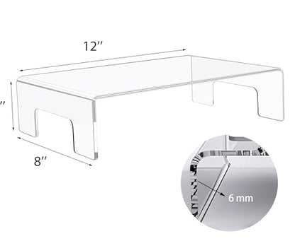 Jusalpha 6mm Thickness Clear Acrylic Display Riser with Tray Handles