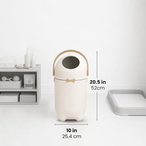 iTouchless Odor-Block Dog Poop Can, 4 Gal Ag+ Silver Ion Trash Bin, Ivory - color: Matte White / Ivory