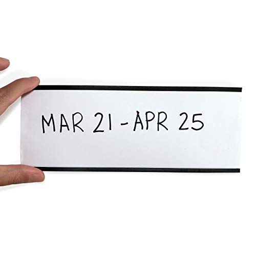 SmartSign (10-Pack) Magnetic C Channel Card Label Holders - 3" x 8" Metal Racks and Shelf Label Holders with Paper Inserts - size: 3" x 8" pack of 10