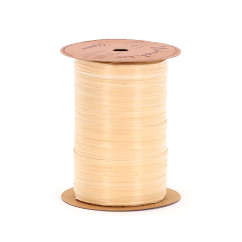Berwick Craft Matte 1/4'' Wide Raffia Ribbon, Oatmeal Brown, 100 Yards - color: Oatmeal, size: 7MM
