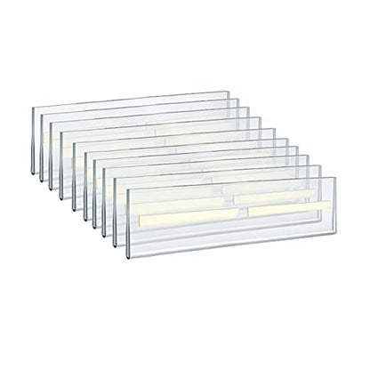 Azar Displays 122020 Self Adhesive Tape Clear Acrylic Wall Sign Holder Frame 11" W x 2.5" H - Landscape/Horizontal, 10-Pack - size: 11 in. W x 2.5 in. H