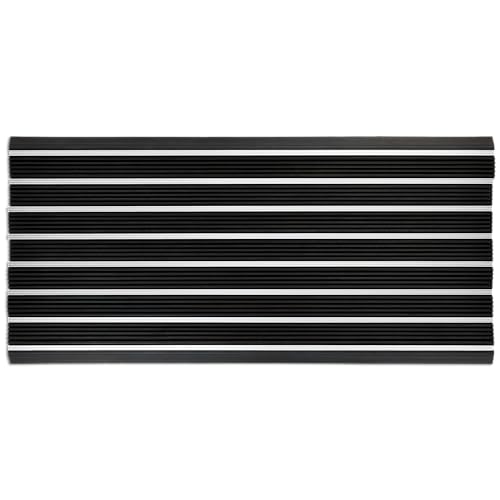 Ecomills Alumat Aluminum Doormat, 22.8" x 47.2", Black - size: 1'11" x 3'11" (Rectangular)