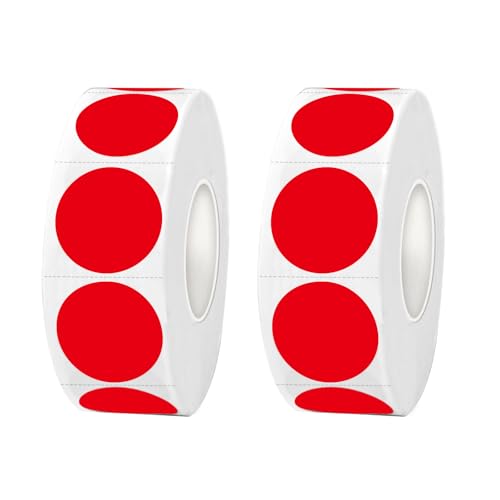 Dot Stickers,Pack of 2400 Round Color Coding Circle Dots Stickers Labels (3/4",Red) - color: Red, size: 0.75 inch-2 rolls