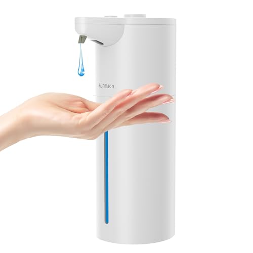 Aunmaon Automatic Soap Dispenser Touchless, Modern, Kitchen & Bathroom, Hands-Free, Adjustable Volume, Long Battery Life, Compatible with Thick & Thin Soap, Easy for Toddlers, Clog-Free, White - color: Pearlescent White
