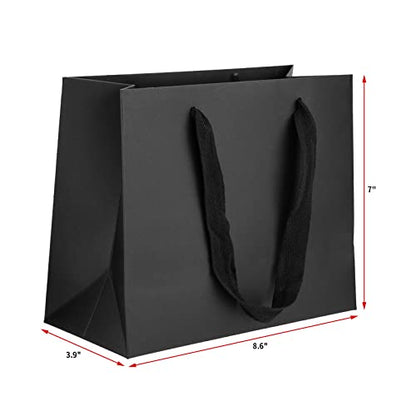 25pcs Small Black Gift Bags with Handles,Party Favor Gift Bags - color: Black