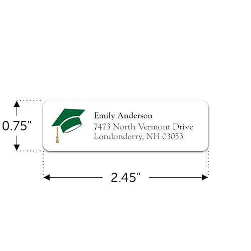 Personalized Graduation Return Address Labels - Announcement Address Labels on Sheets (50-500 Labels) (Cap)