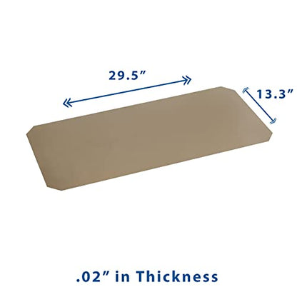 Seville Classics Heavy Duty Fitted Wire Shelf Liners Water-Resistant Protector Mat, Non-Adhesive, for Wired Shelves, Office, Kitchen, Garage (2 Pieces), Semi-Transparent Taupe, fits 30" x 14" Shelf - size: 30" x 14" shelf (2-pack)