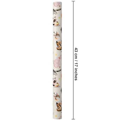 Sikiweiter Cat Birthday Wrapping Paper Roll - 17 Inches x 16.5 Feet, Fun and Colorful Cat Party Print, Perfect for Gifts and Celebrations(Cat Birthday) - color: Cat Birthday