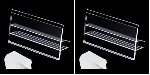 Glass Shelf Label Holders 40 pcs with Inserts fits Fits 3/8" Glass Shelving (Pack of 2) - size: 10mm ( 40 pcs) (Pack of 2)