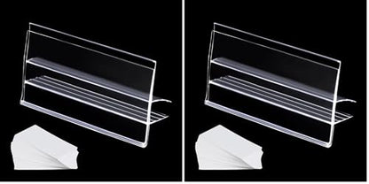 Glass Shelf Label Holders 40 pcs with Inserts fits Fits 3/8" Glass Shelving (Pack of 2) - size: 10mm ( 40 pcs) (Pack of 2)