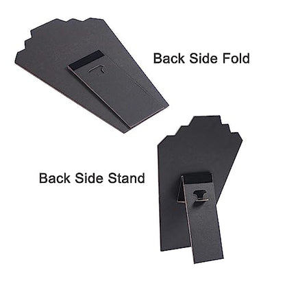 8Pcs/Set Necklace Display Stand for Selling, Earring Necklace Jewelry Set Easel Display Rack,Covered Soft Velvet with Cardboard Easel Necklace Display (Pack of 2) - color: Black Velvet, size: 4pcs design 2 (Pack of 2)