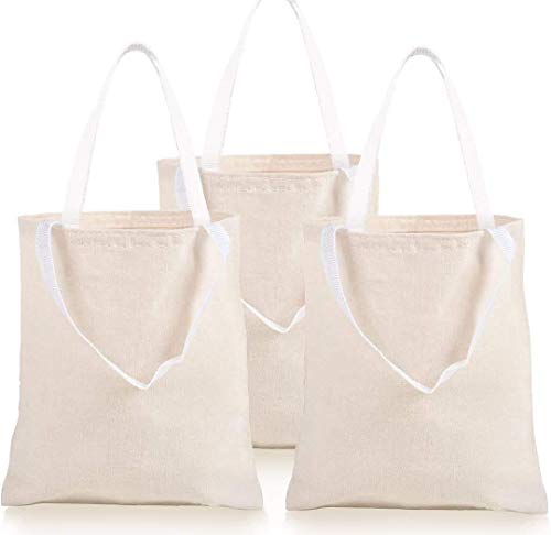 GiftExpress 12-pack 13” x 11" W Natural Color Canvas Tote Bag/DIY Craft Bags/Grocery bags (12 Pack) - size: 12 Pack