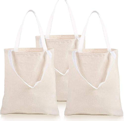 GiftExpress 12-pack 13” x 11" W Natural Color Canvas Tote Bag/DIY Craft Bags/Grocery bags (12 Pack) - size: 12 Pack